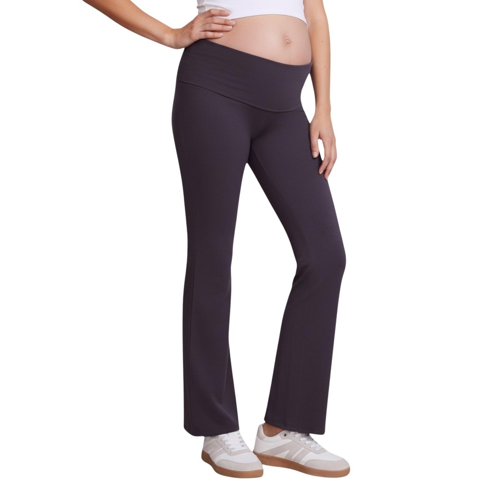 Motherhood Maternity‎ Nine Iron Flare Yoga Pants Roll Over Waist Large NWT